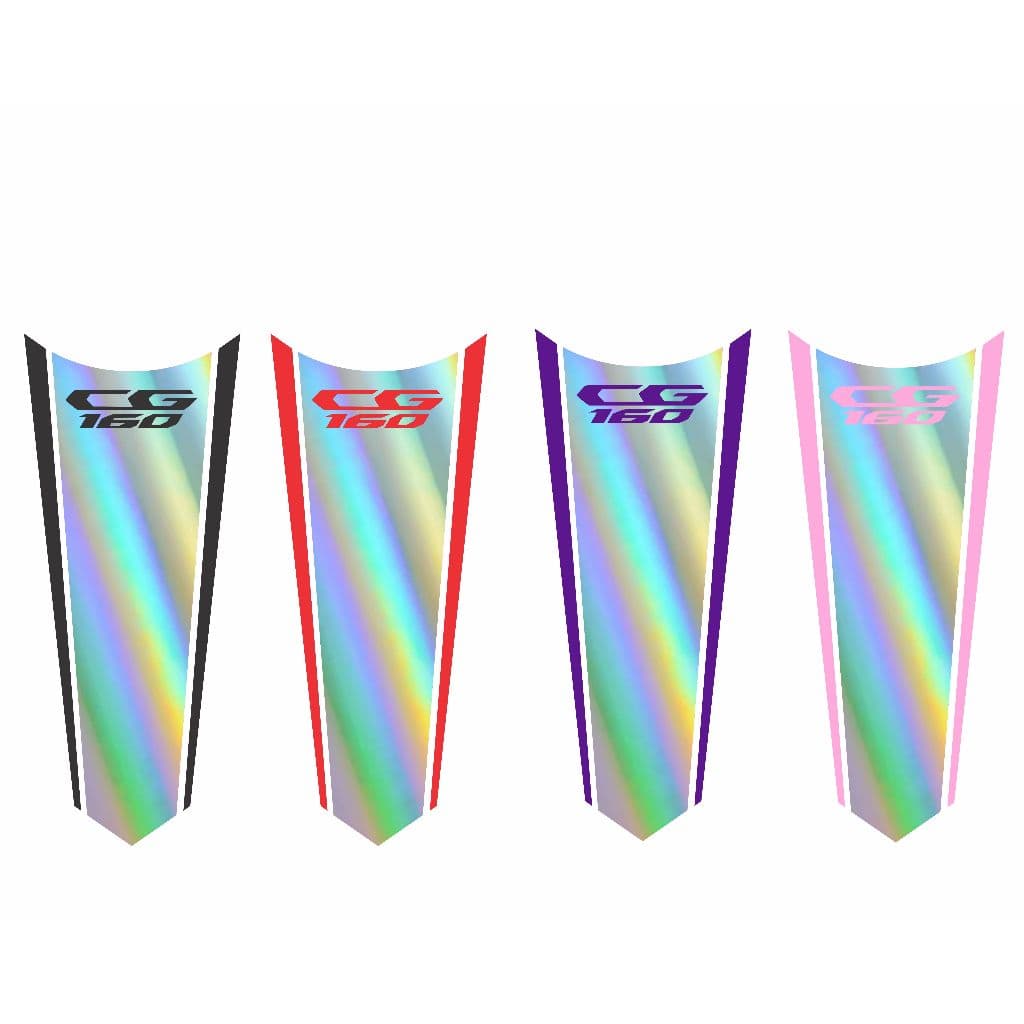 adesivo tanque gravata holográfico titan/Fan/start 125/150/160 LAMINADO COM PELÍCULA TRANSPARENTE