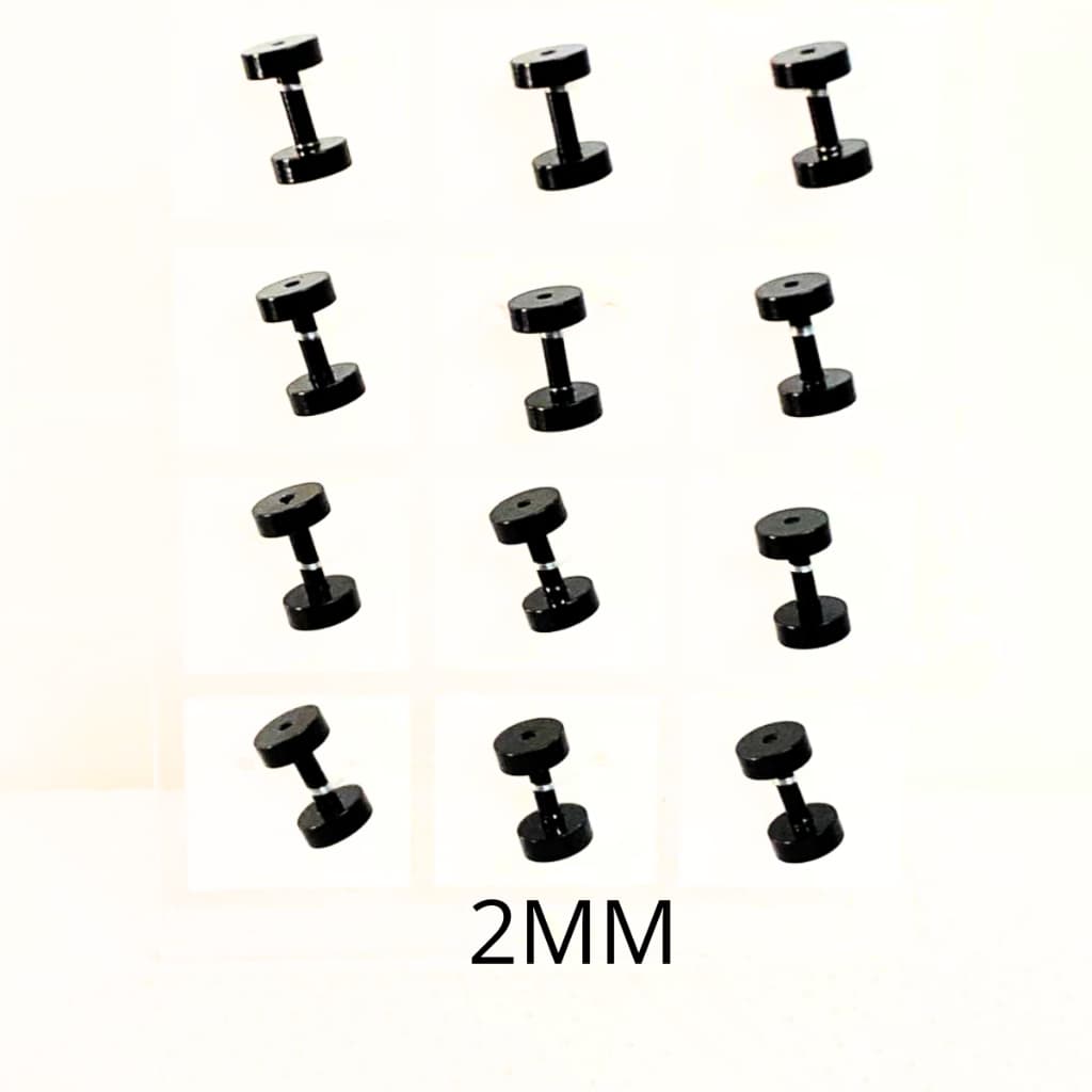 KIT 12 ALARGADOR DE AÇO PRETO 1mm 2mm MASCULINO FEMININO
