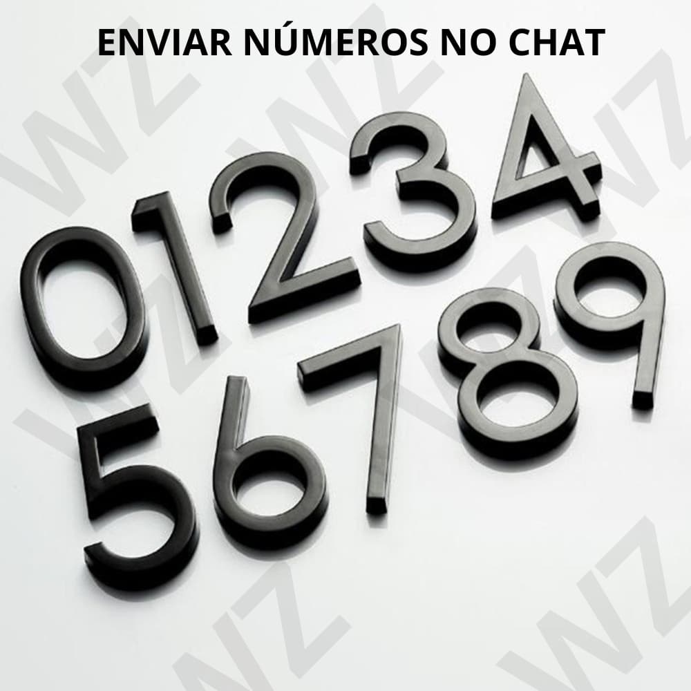 NÚMEROS PARA PORTA DE APARTAMENTO, NÚMEROS PARA CASA,  NÚMEROS DE 5CM EM ACM,  CONJUNTO DE NÚMEROS