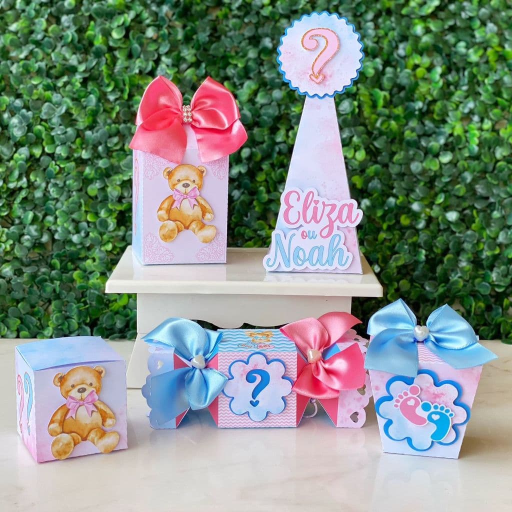 Kit Clássico Chá Revelação Ursinhos - papelaria personalizada - lembrancinha personalizada