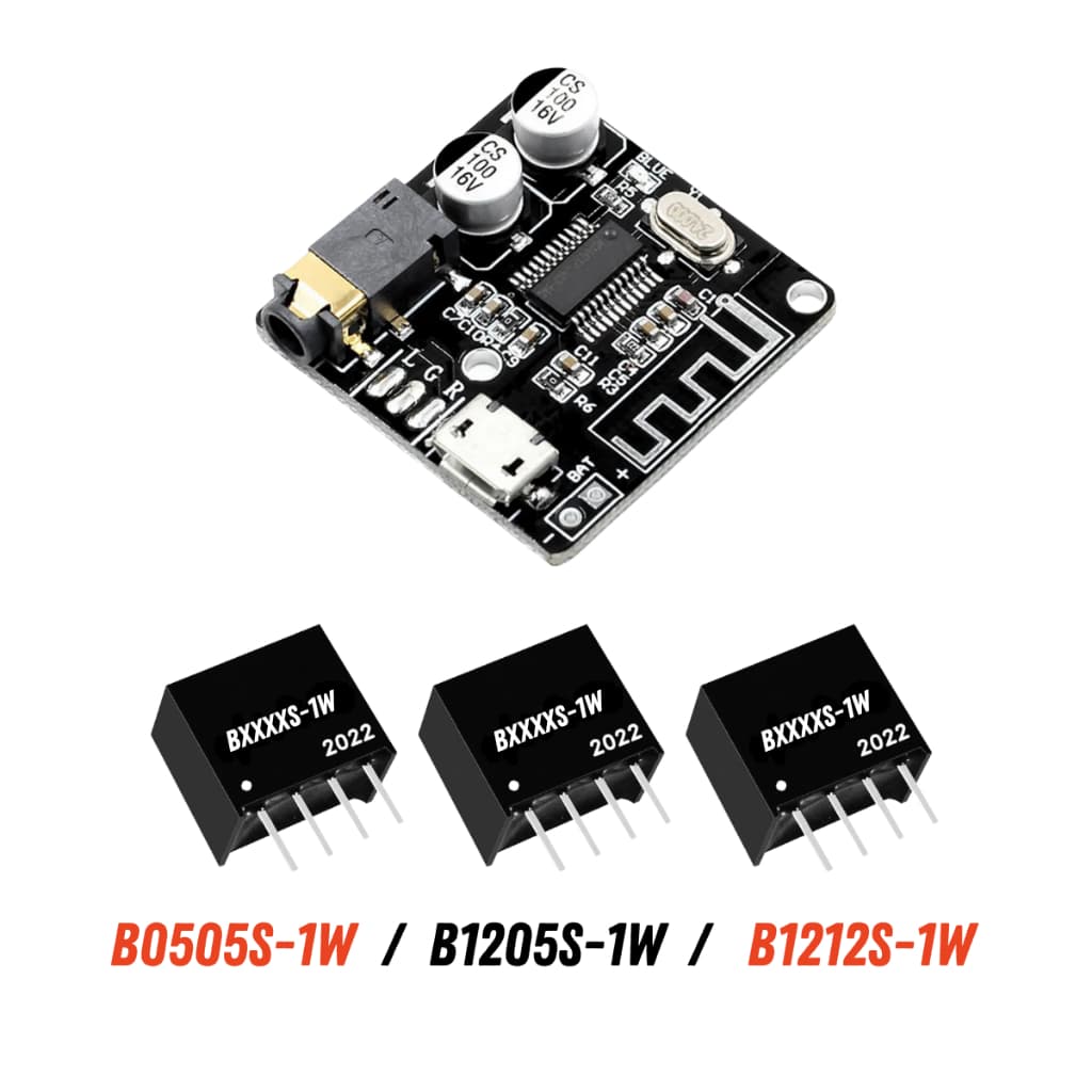 Kit Placa Bluetooth 5.0 + Anti Ruido B0505S-1W / B1205S-1W / B1212S-1W Para Sistema Som