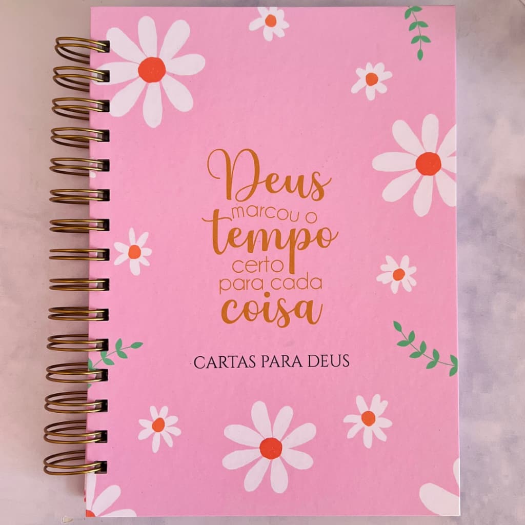 Caderno Devocional "Cartas para Deus" – A5, Capa Dura, 200 Páginas, Wire-O