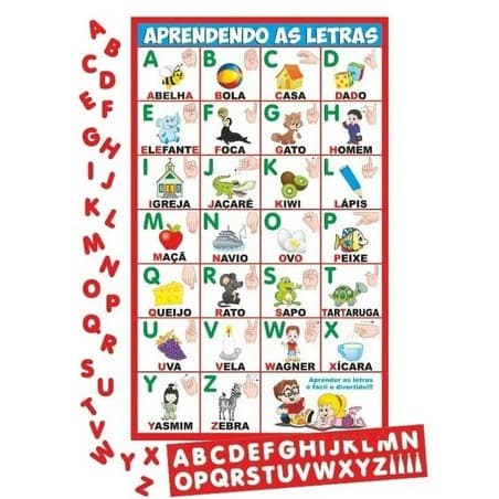 Painel Escolar Aprendendo as Letras (Alfabeto Educativo) em EVA
