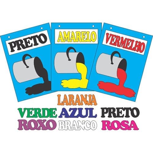 Placas Varal Cores (20x37cm) Educativo em Eva