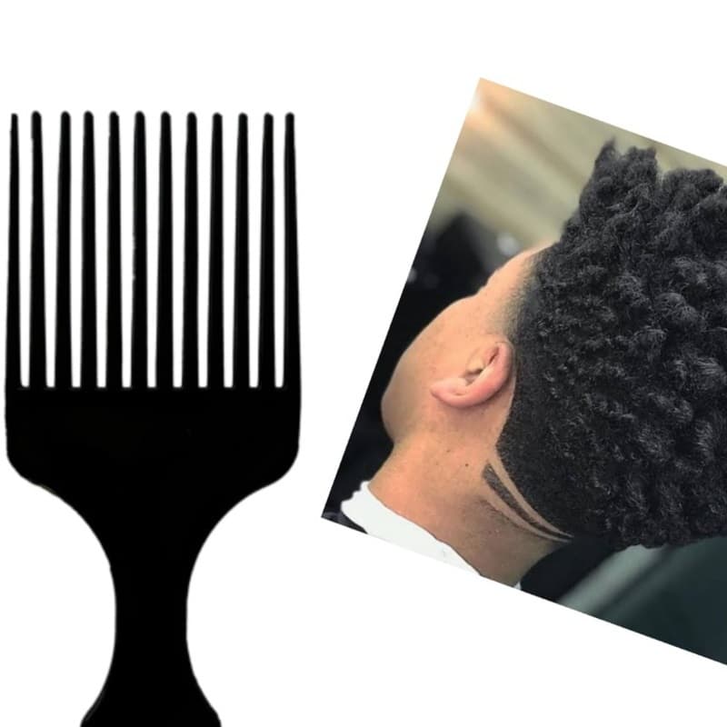 Pente Garfo Afro Black Power Cachos Dentes De Plástico.