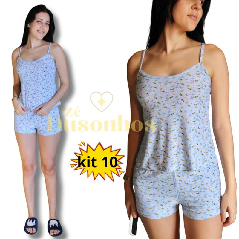 Kit ate 10 Conjuntos de Baby Doll Short doll e Blusa Alcinha Verão Revenda