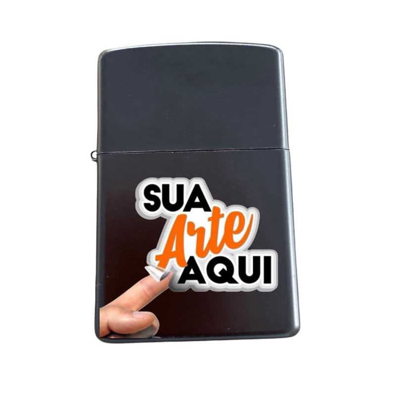 Isqueir Clássico Metal Preto (Isqueiro Personalizado)