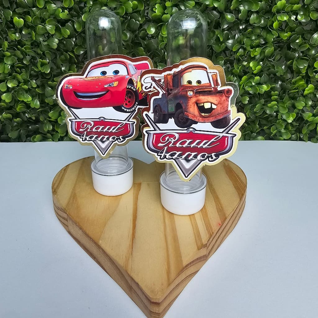Tubete com Aplique  CARROS RELÂMPAGO MCQUEEN - Personalizados - Festa infantil - Aniversário - Lembrancinha