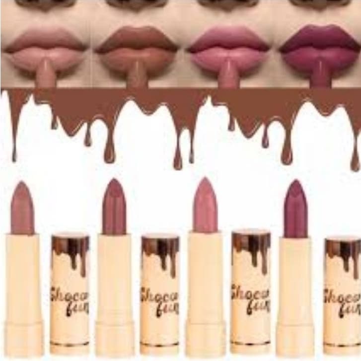 Batom soft matte Choco Fun Fenzza com Cheirinho de Chocolate com cores novas La creme,Napolitano,Choco cake e Alfajor