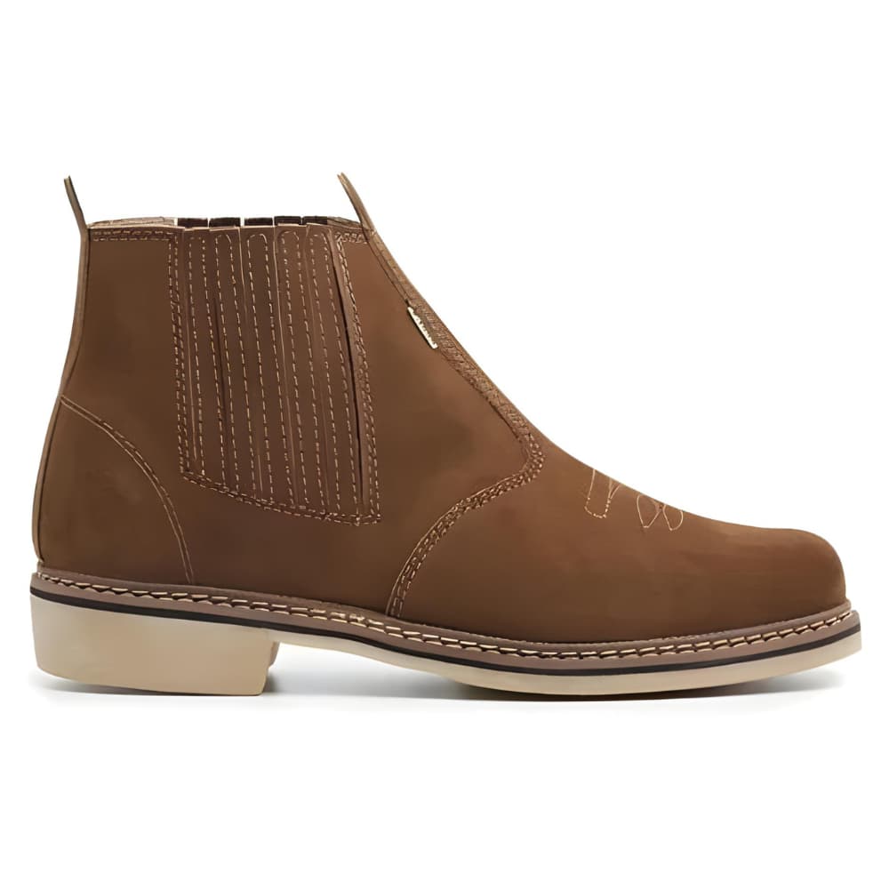 Botas Country Texanas de Couro Legítimo  Botinas Rodeio com Solado de Borracha Latéx Resistente