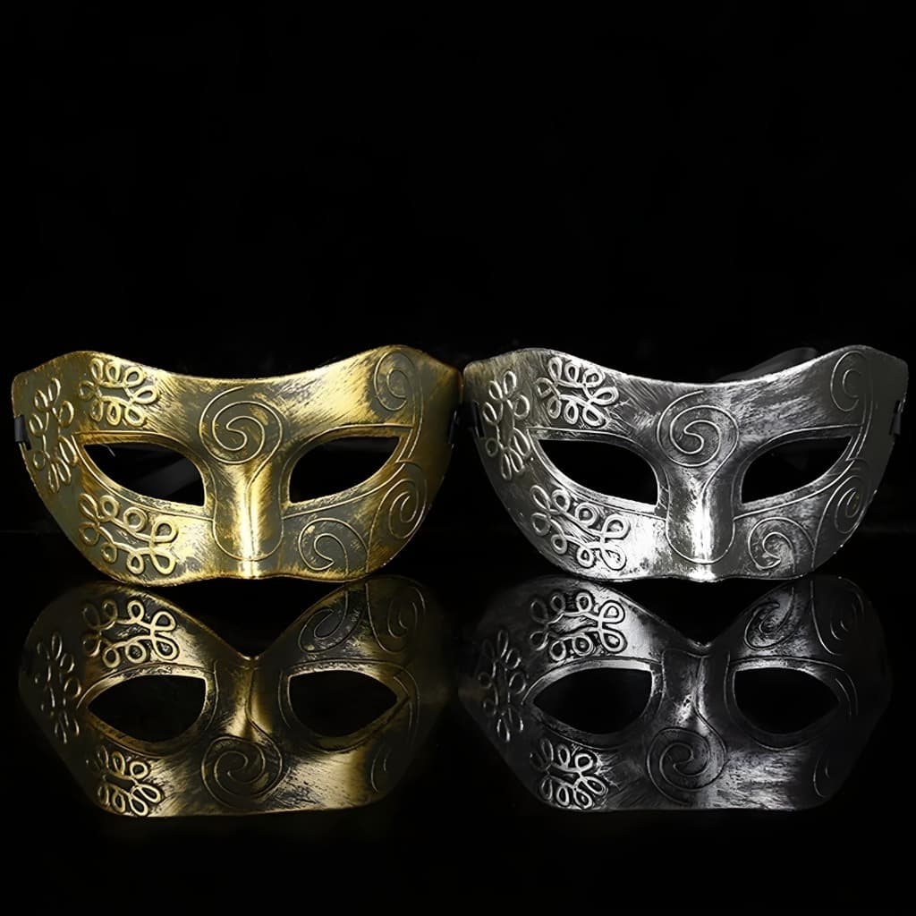 KIT COM 2 MÁSCARAS GLADIADOR FESTA A FANTASIA BAILE FORMATURA E CARNAVAL