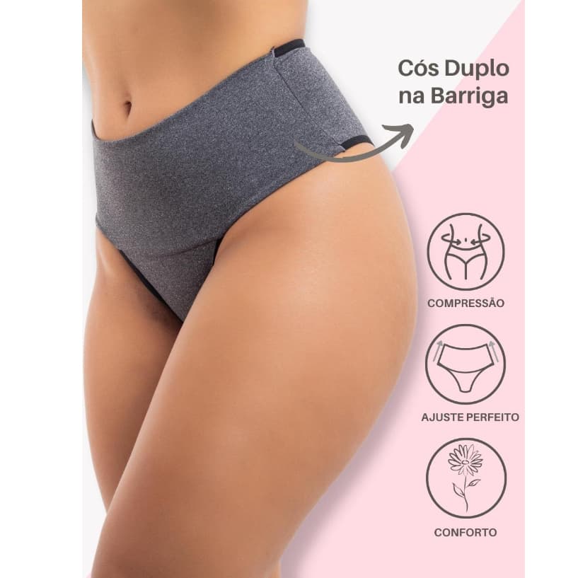 Kit 10 Calcinha cós alto segura barriga Cinta Modeladora Feminina calcinha cintura alta
