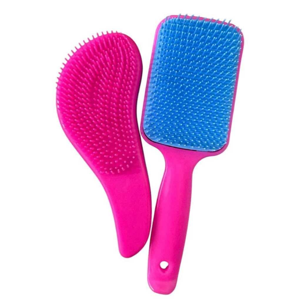 Kit Escova Cabelo Raquete + Escova Mágica Desembaraçadora - 2 peças