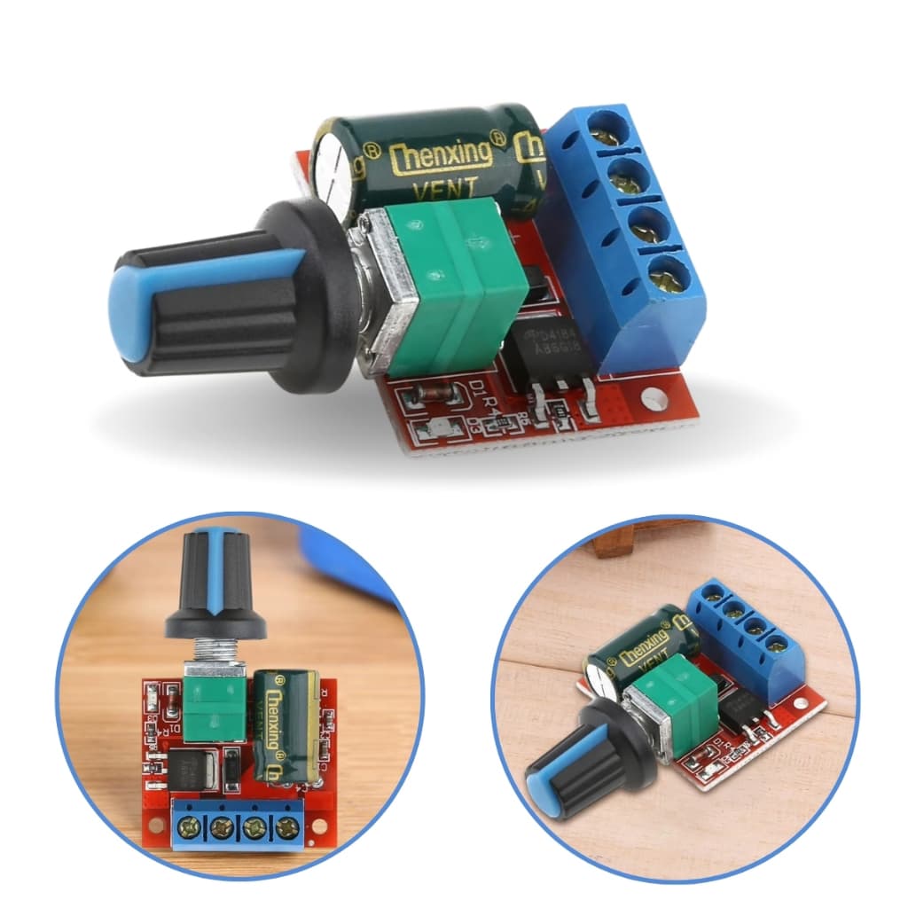 KIT 4 Módulo Controlador De Velocidade Do Motor 90W PWM 5v-35v - Chave Reguladora Ajustável