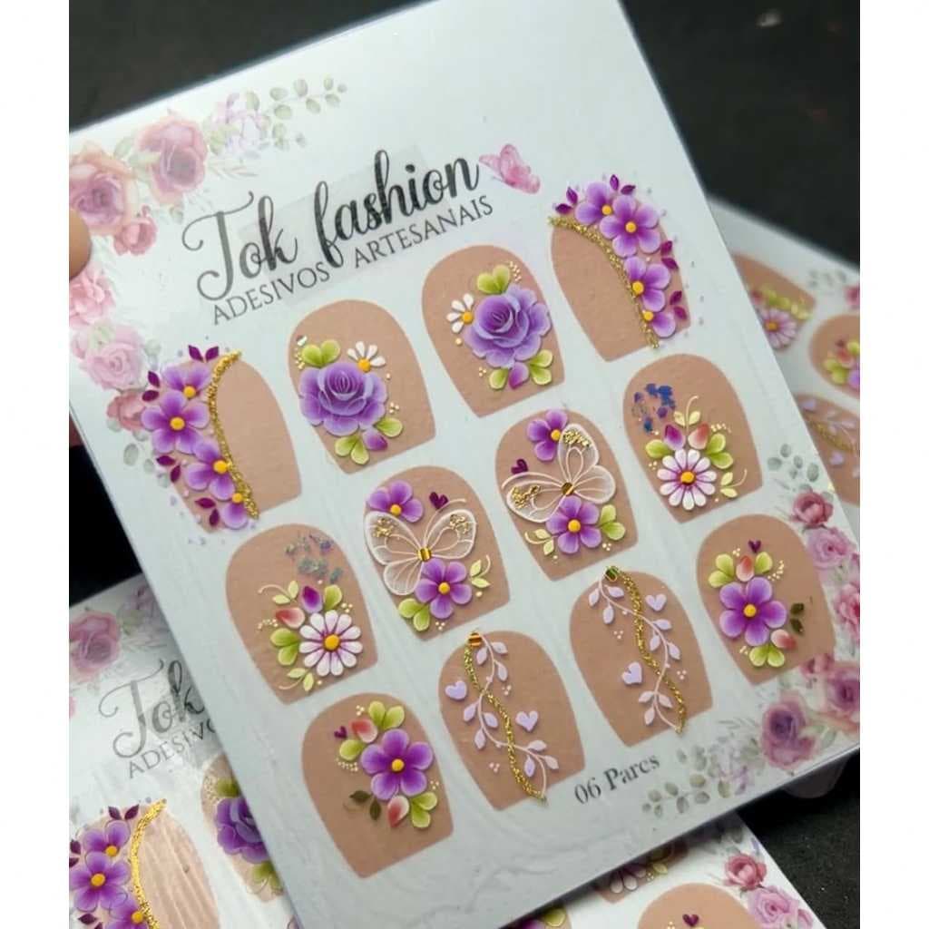 36 Adesivos 100% Artesanais Joias Pedrarias Strass, películas para unhas artesanais, 100% a mão