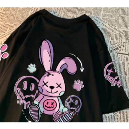Camiseta Coelho Emoji Patinhas Streetwear Camisa Algodão para seu dia dia e conforto.NOVO!!!