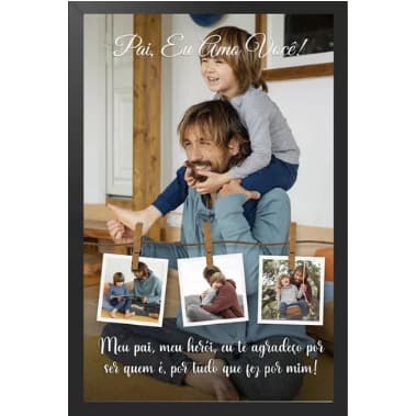 Quadro Personalizado Com Foto Varal De Fotos Tamanho 60x42