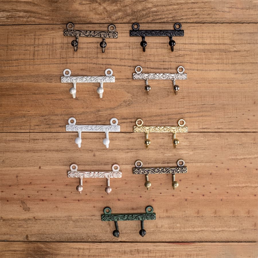 Kit 5 Suporte Mini 2 Gancho Metal Pendurador Porta Chaves Artesanato Decoração + Parafusos