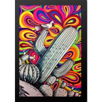 Quadro Decorativo Personalizado Cactus Psicodélico
