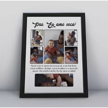 Quadro Personalizado Presente Dia Dos Pais Pai Eu Amo Você