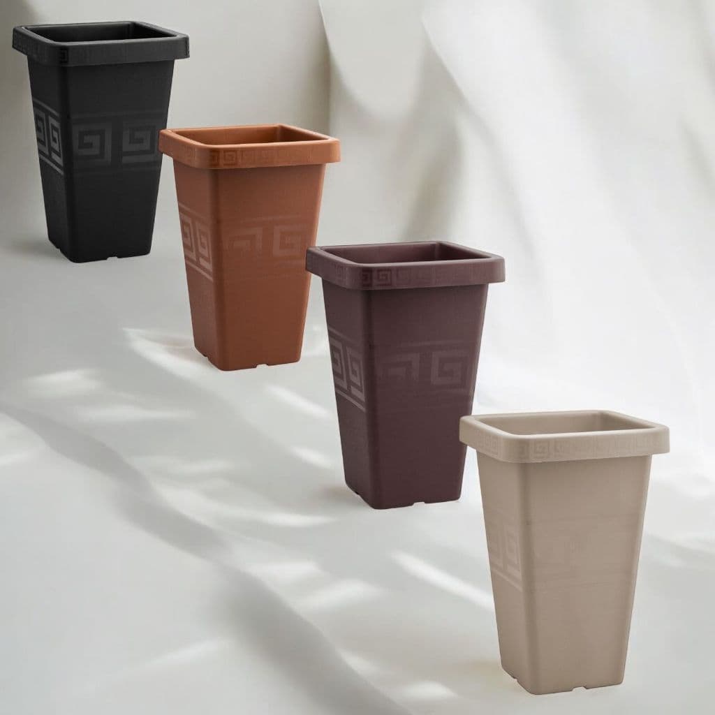Kit 3 Unidades De Vasos Plástico Reforçado 4,5 Litros Coluna Grego Decoração Quintal Varanda