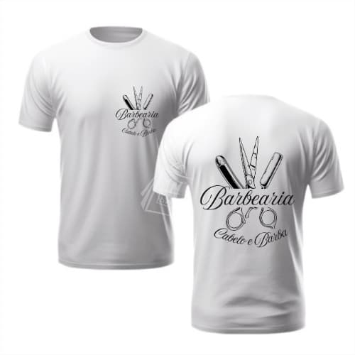 Camiseta Barbeiro Camisa Uniforme Trabalho Cabelereiro Salão