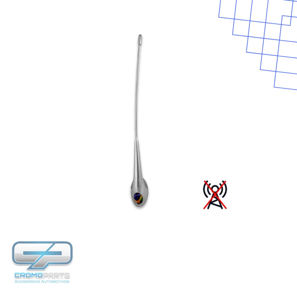 Antena Decorativa Haste 340mm Universal Para Teto Carro Parte Dianteira Cor Cromada Resinado Brasil