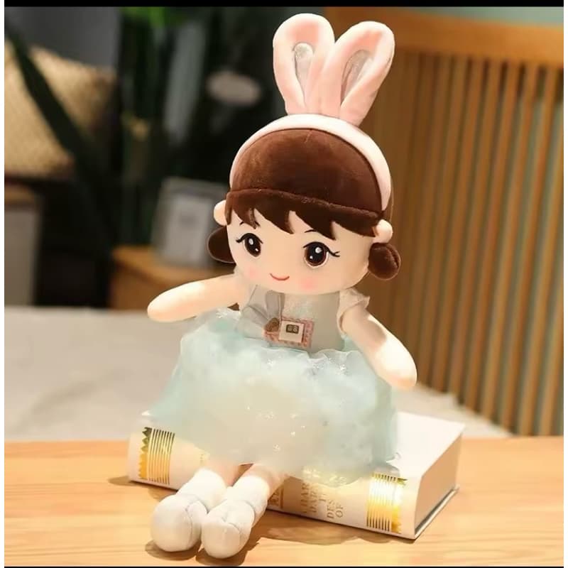Pelucia Boneca a orelha de Coelho, Antialérgico ,Antiacaros,Lavável,Soft, Naninha do sono. Para enfeitar pratileiras