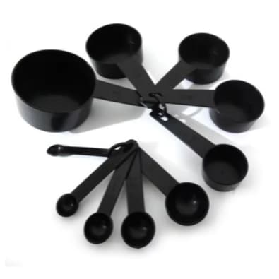 Kit Colher Medidora E Dosadora Xícara E Colher Cor Preto