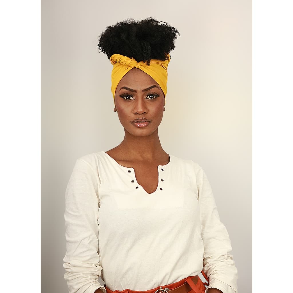 Turbante Aramado Viscose - Mostarda - Mundo Afro Perfecta