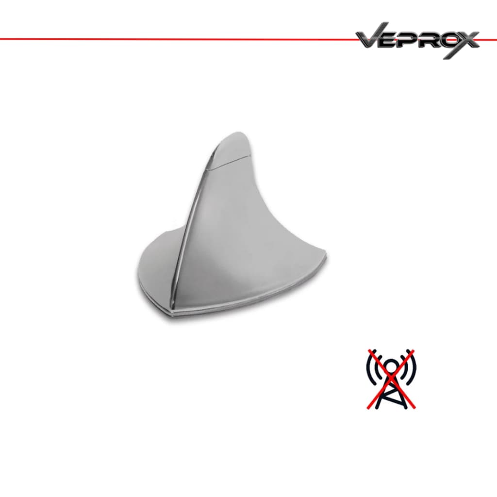 Antena Tubarão Shark Cromada Decorativa Para Teto de Carro Veículo Universal Parte Meio do Teto