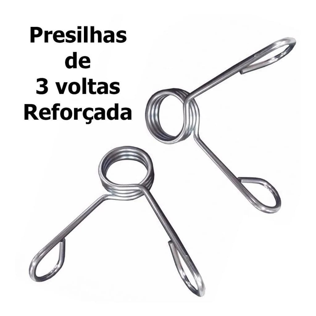 Kit 02 Presilhas Para Barra Musculação 3 Voltas Reforçada Supino Barra Anilhas Fitness Espiral