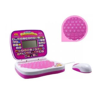 Brinquedo Notebook Infantil Educativo Interativo c/ Mouse 2/1Inglês E Espanhol.