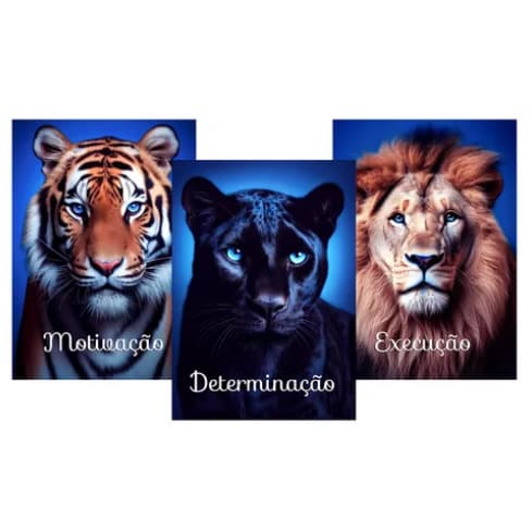Quadro Decorativo Luxo Animais Motivação Presente Aniversári