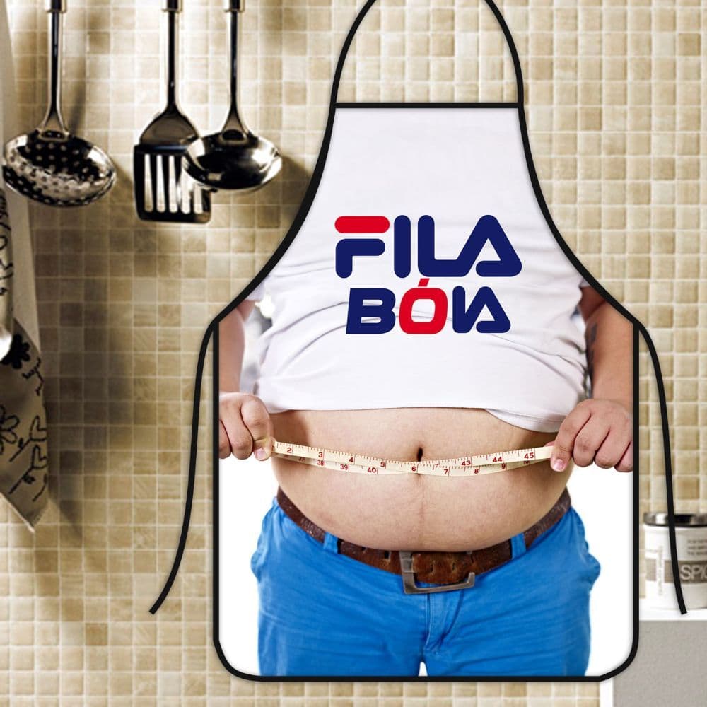 Avental para Cozinha Divertido Fila Boia em Tecido sem Forro