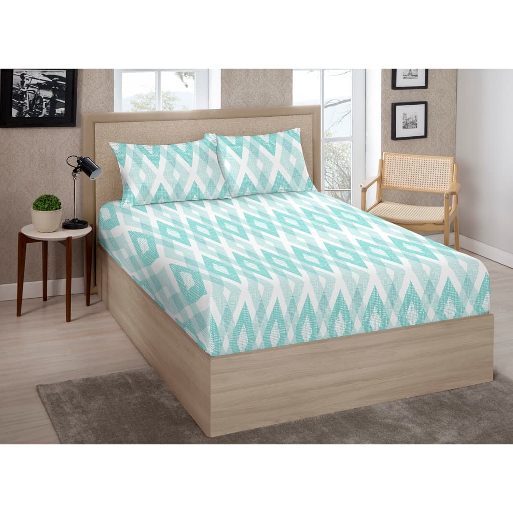 JOGO DE CAMA LENÇOL QUEEN 3 PEÇAS 100% ALGODÃO 200 FIOS PERCAL VARIAS ESTAMPAS LENÇOL DE ELÁSTICO
