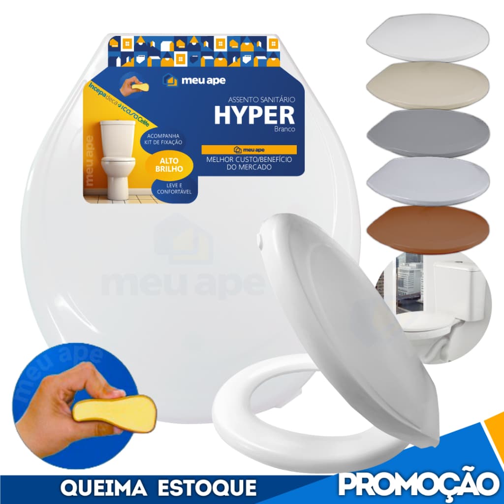Assento Sanitário Tampa Vaso Almofadado Hyper Oval Redondo Deca Icasa Celite Incepa Hervy Meu Ape