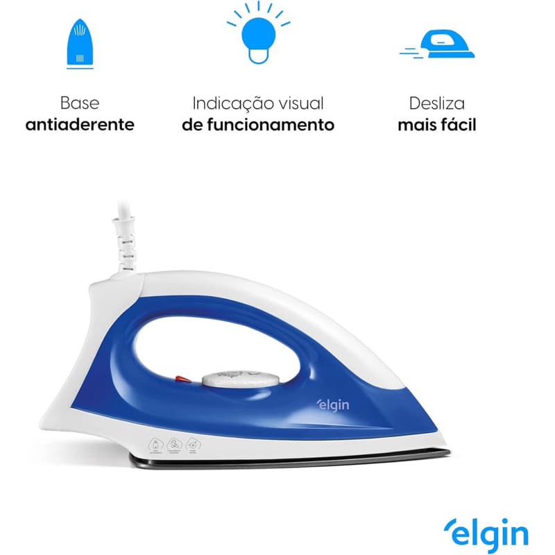 Ferro de Passar a Seco Iron Force Elgin Super Leve Antiaderente 110V Original + Nota fiscal