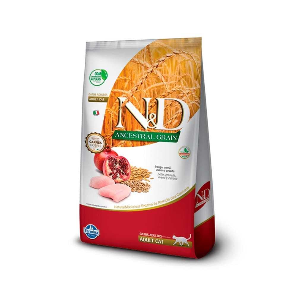 N&D Ancestral Grain Gatos Adultos Frango e Romã 7,5 kg