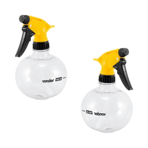 2 Borrifadores Pulverizador Limpeza Alcool Academia Sport 450 Ml  Água Manual Bolinha Jardim Vonder