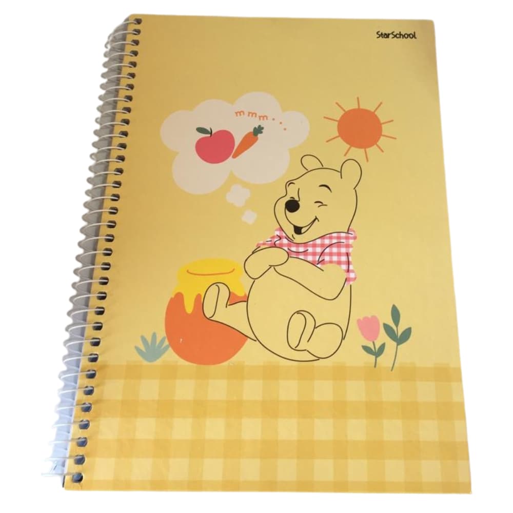 Caderno Espiral Universitario CD 1x1 80 fls Pooh Escola Faculdade Anotações