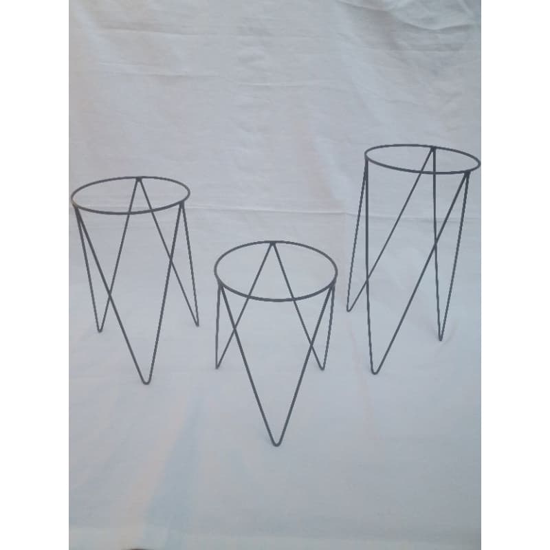 Suporte Tripé Vasos e Plantas Jardim Kit com 3 Peças