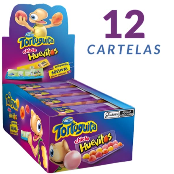 Chiclete Tortuguita Huevitos Com 12 Cartelas + Figurinhas - Arcor