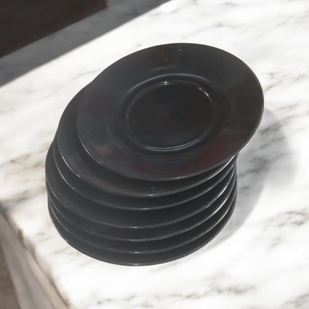 Conjunto 5 Pires Acrílico Preto para Café Utensílios Cozinha Duráveis