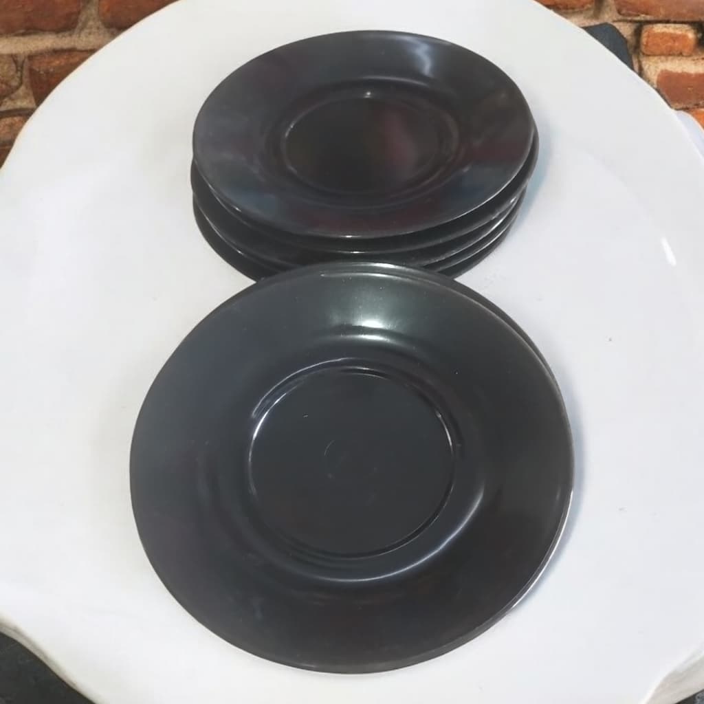 Conjunto 10 Pires Acrílico Preto para Café Utensílios Cozinha Duráveis