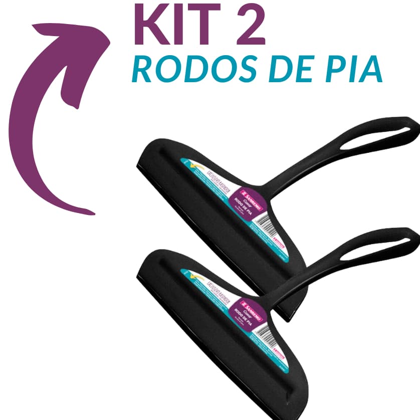 Kit 2 Rodos de Pia com Raspador Sanremo – 18x14x2 Preto