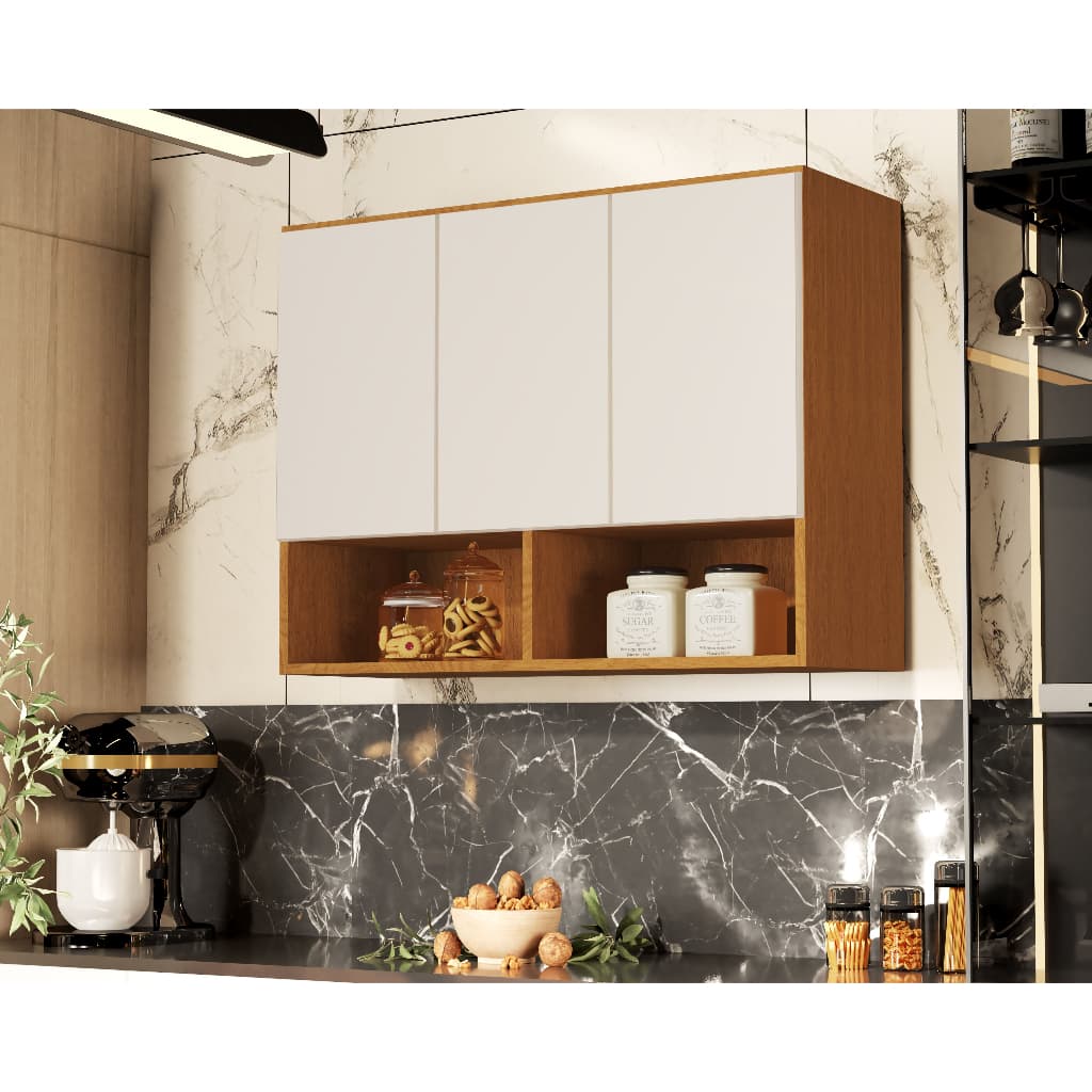 Armário Aéreo Suspenso / Lavanderia / Cozinha / Quarto / Multiuso Bela 3 Portas