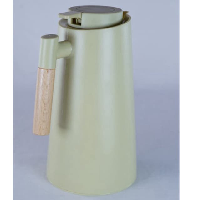 Garrafa Térmica  de água 1 Litro  Led Para Chás / Café Design Moderno Cabo De Madeira Cor Preta