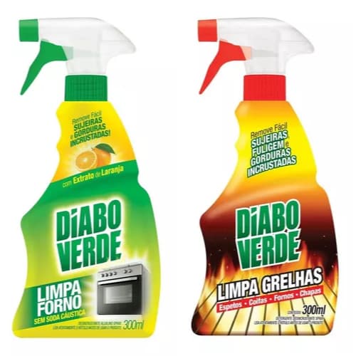 Limpa Grelhas ou Limpa Forno Diabo Verde E Removedor De Gordura 300ml