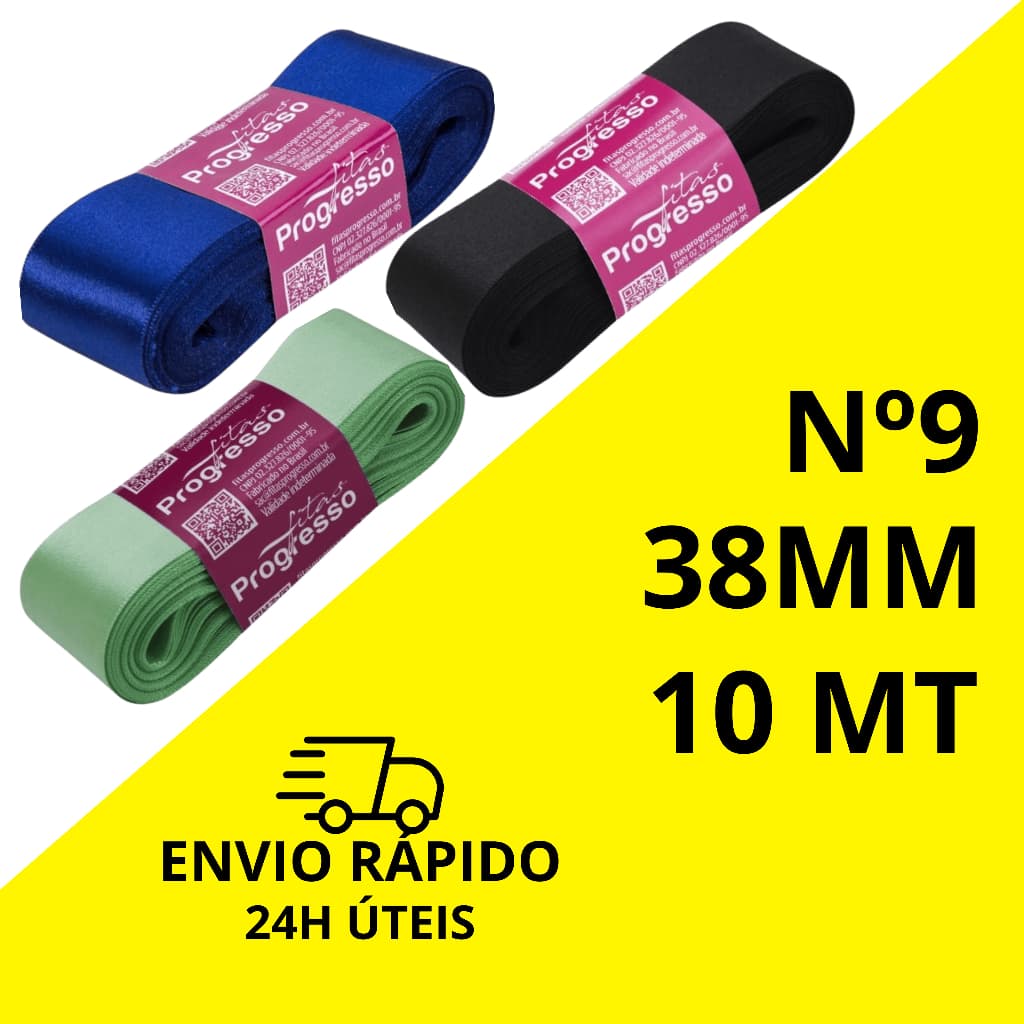 Fita de Cetim Progresso Nº 9 38mm 10-Metros